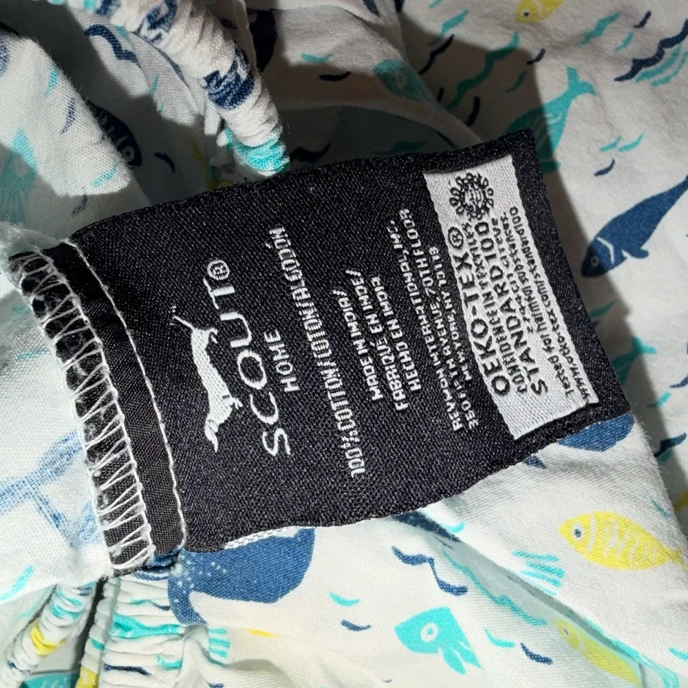 Scout Full Sheet Set – Whale Print | Full Size | 4pc Coastal Kids Bedding